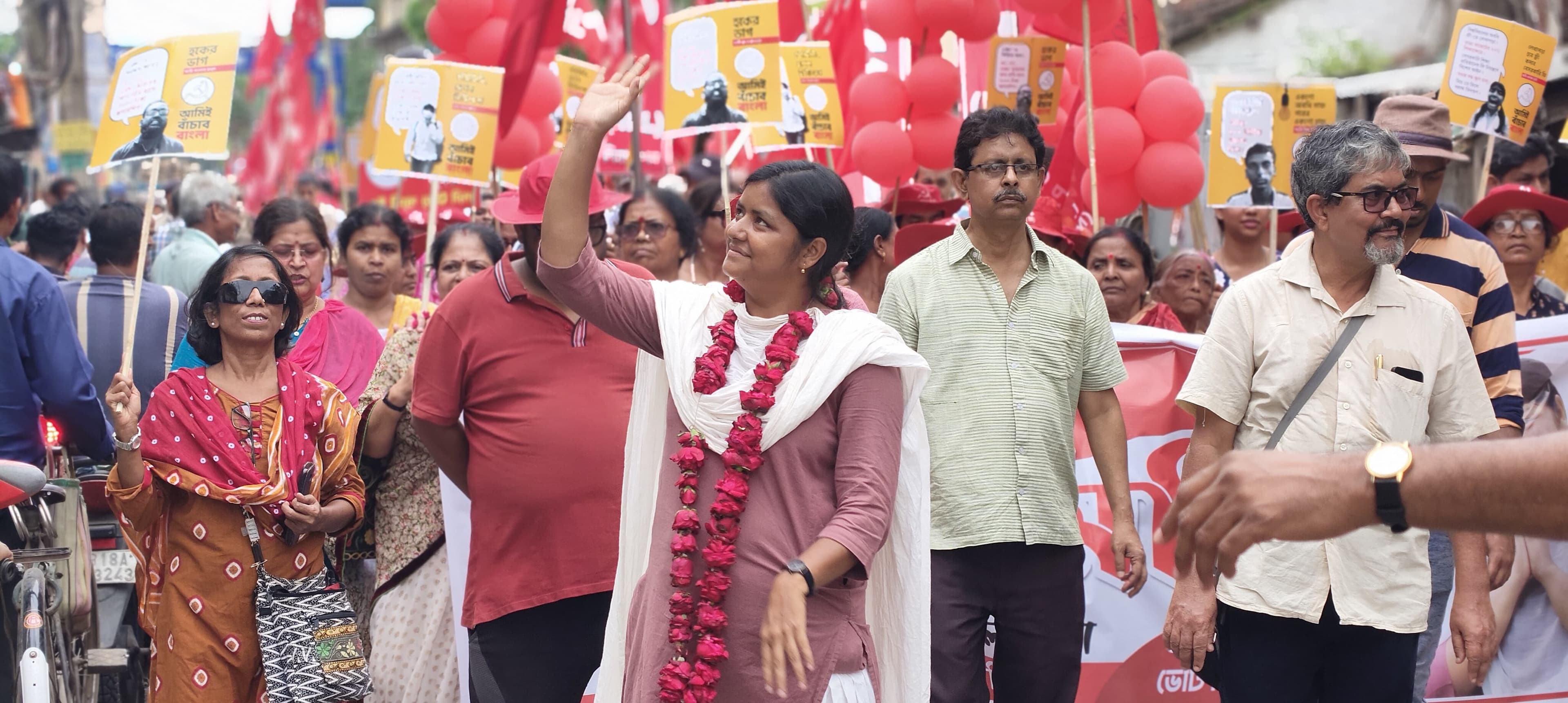 Left Front Holds Vibrant Processions in Hooghly District to Support CPI (M) Candidate Meenakshi Mukherjee